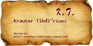 Krauter Tibériusz névjegykártya
